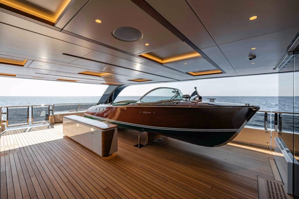 Riva boat on a yacht